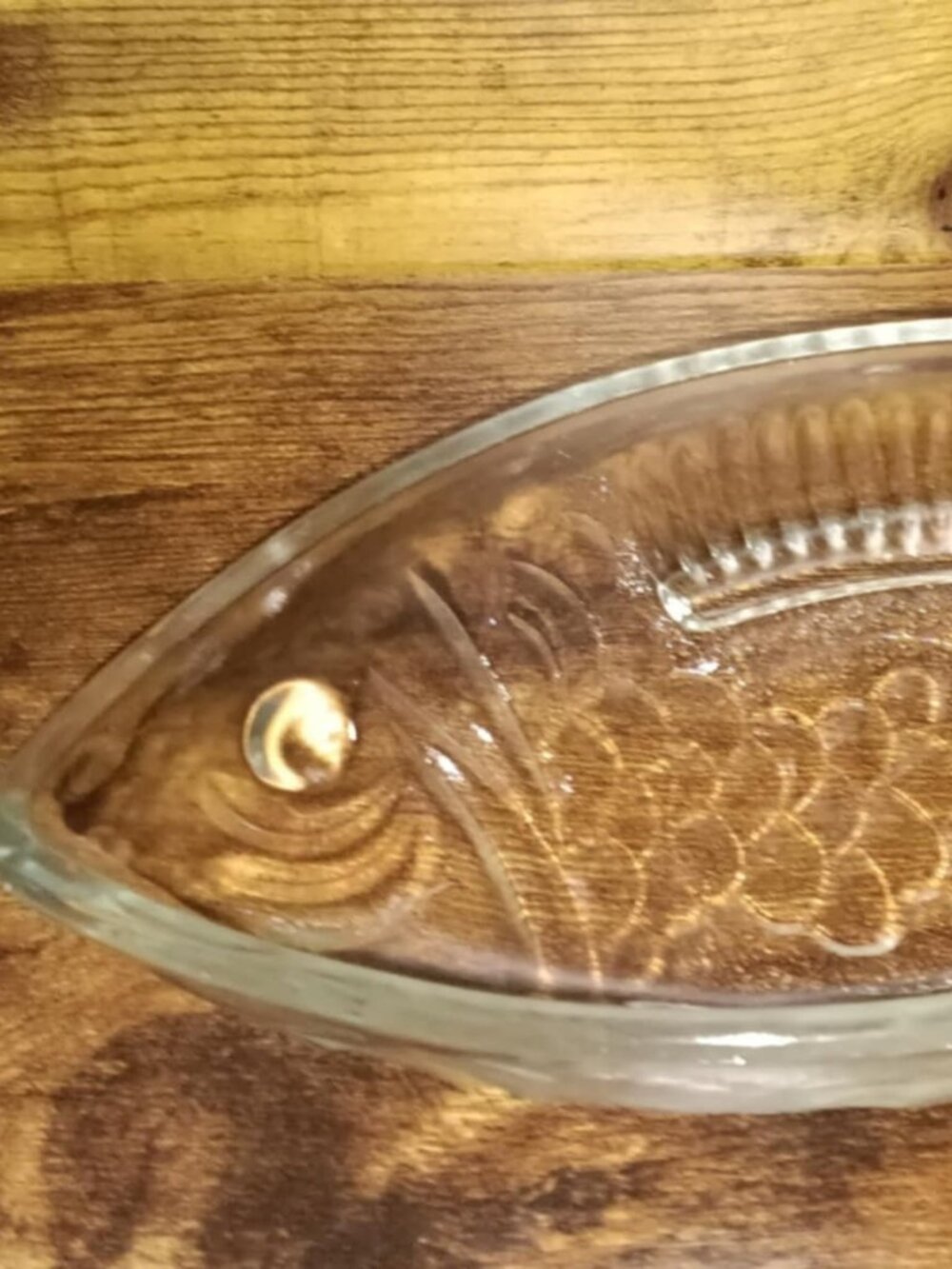 Vintage Pressed Glass Fish Serving or Trinket Dish